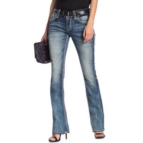 Rock Revival Mid Rise Bootcut Jeans Size 24